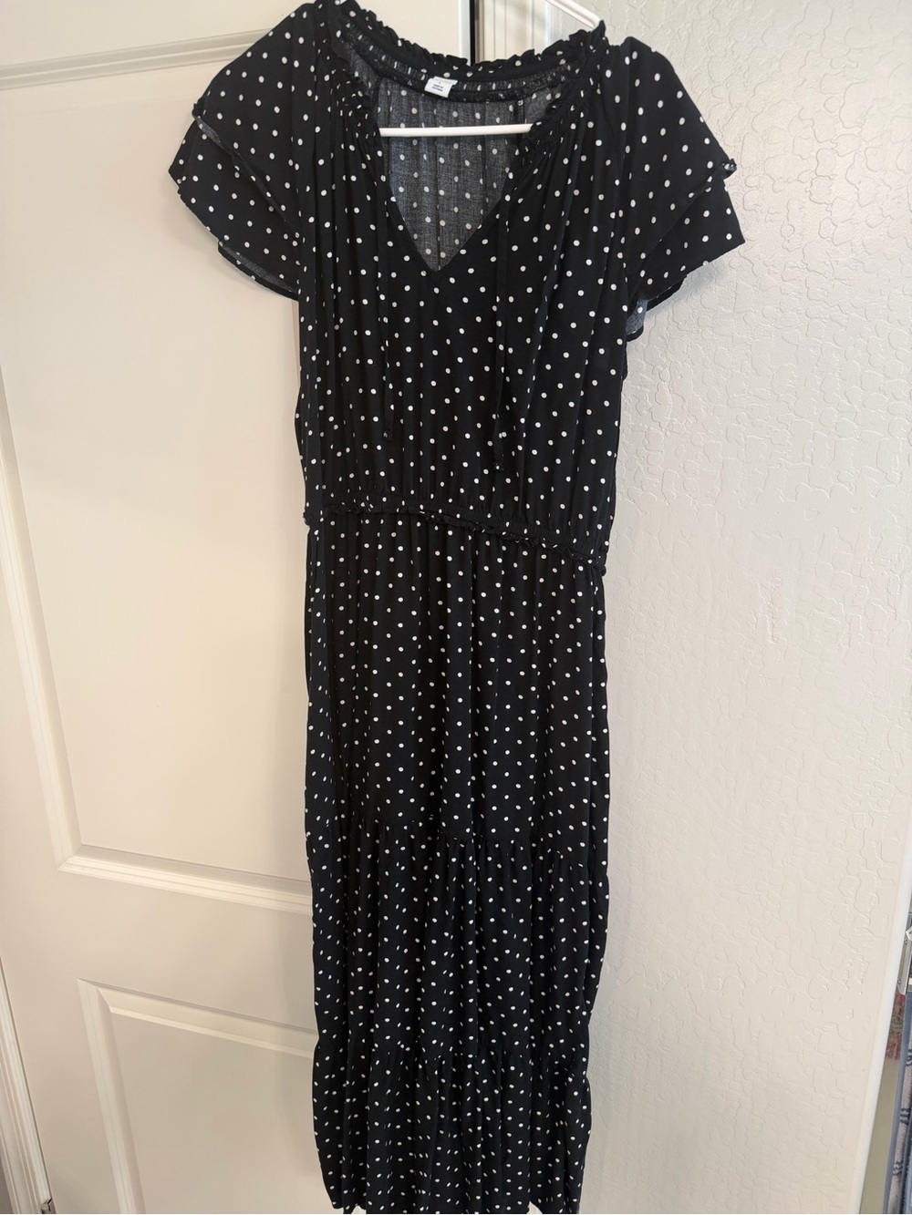 Old Navy Black Polka Dot Maxi Dress